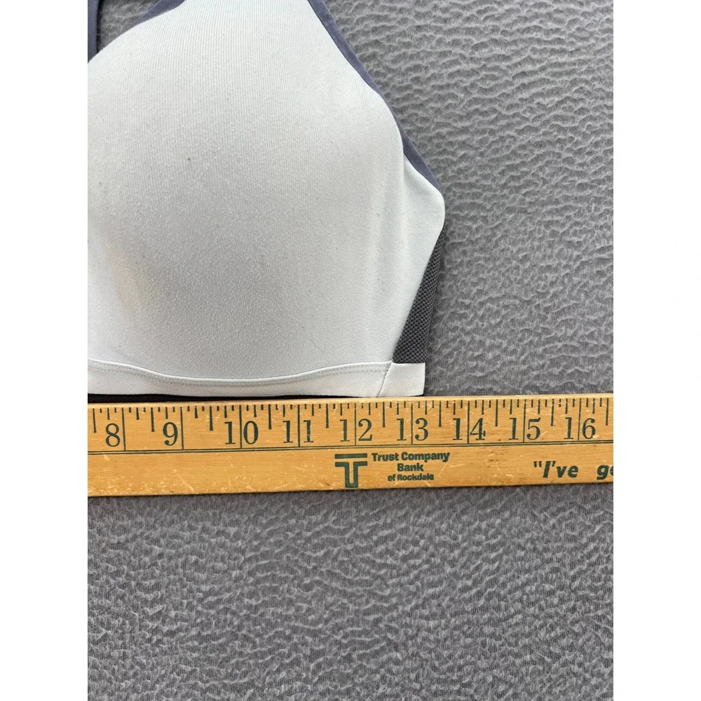 Victoria Secret VSX Sport Bra Gray White Black Racerback High Impact Support